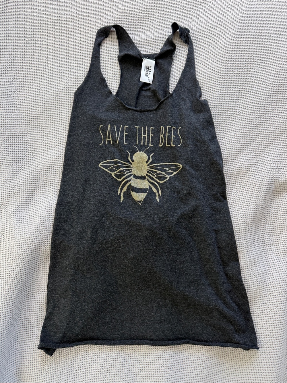 Save The Bees Graphic Tank Top - Charcoal
